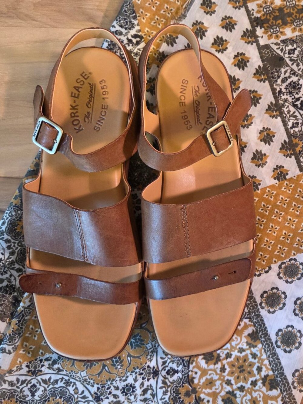 Kork-Ease leather strap sandals "Mona"